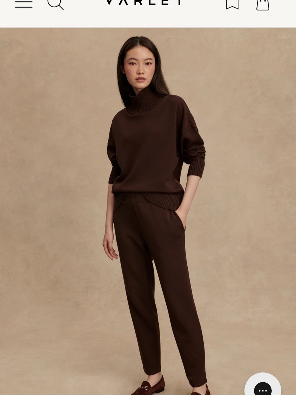 Varley Double Soft The Slim Pant 25" in Coffee, medium